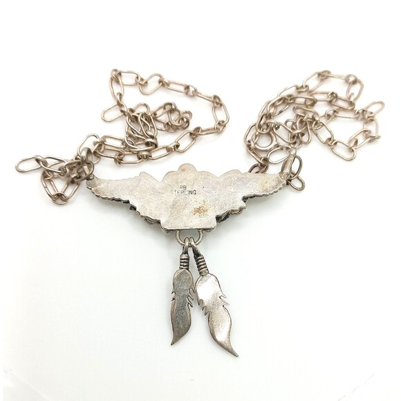 Richard Begay Navajo Necklace Sterling Silver Blue Stone - Picture 5 of 6